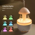 V71A Rain Cloud Humidifier with Waterdrop Mushroom Design, Aroma Essential Oil Diffuser, and 7-Color LED Night Light
