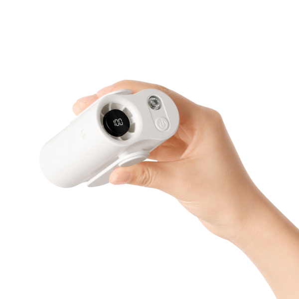 Y30 Portable mini USB fan with waist clip for outdoor activities; rechargeable, hands-free, and provides strong airflow for cooling