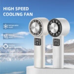 F2 Outdoor Summer Turbo Cooling Air Conditioner Mini Portable Rechargeable Hanging Cooling Fan 10000 rpm High Speed ​​Motor/Ice Compress/Digital Display/Stepless Air Adjustment