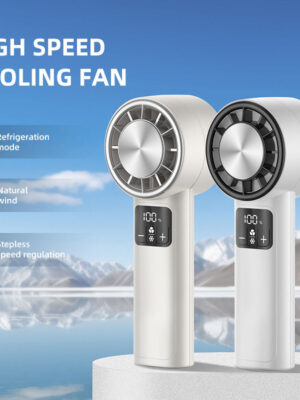 F2 Outdoor Summer Turbo Cooling Air Conditioner Mini Portable Rechargeable Hanging Cooling Fan 10000 rpm High Speed ​​Motor/Ice Compress/Digital Display/Stepless Air Adjustment