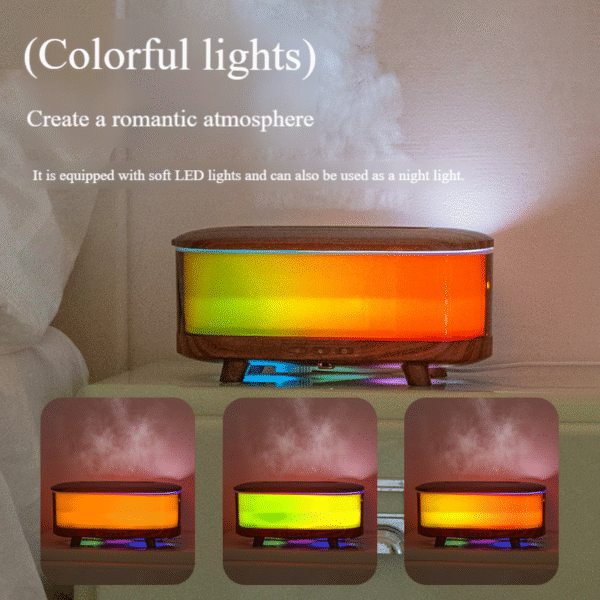 HY27 Colorful Light Diffuser 400ml Electric Oil Air Wooden Ultrasonic Aroma Diffuser Electric Humidifier