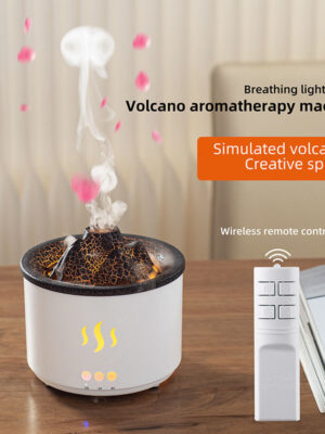 YX-1501-S Spray Circle Humidifier Electric Flame Effect Ultrasonic Humidifier 300ml Aromatherapy Diffuser Essential Oil Electric Fireplace Home