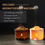 V19 Creative Volcano Shape Diffuser Humidifier Volcano Ultrasonic USB Flame Humidifier Essential Oil Fire Aroma Diffuser
