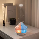 V33C Volcano Shape Essential Oil Diffuser Round Aromatherapy Ultrasonic Volcano Humidifier 7 Color Changing LED Aroma Diffuser Humidifier