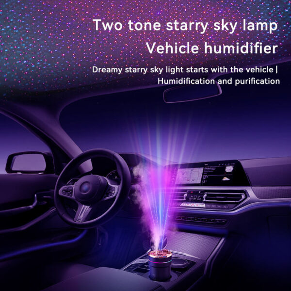 5S Portable USB Home Car Ultrasonic Defogger Humidifier with 7 Colors LED Starry Sky Light Humidifier