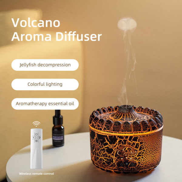 V76A 7-Color LED Jellyfish Humidifier Aroma Diffuser with Timer Auto-Off Ultra-Quiet Operation for Bedroom Office