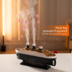 V75 New Sailor Gift Titanic Smoke Ring Aroma Diffuser Smart Home Fragrance Boat Design Jellyfish Air Humidifier