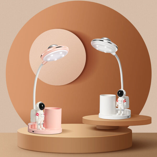 D6/D7 Modern design astronaut-inspired multi-functional office/study/bedroom lamp with touch control, USB charging port, and projector light