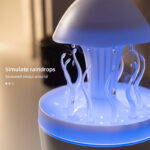 V71A Rain Cloud Humidifier with Waterdrop Mushroom Design, Aroma Essential Oil Diffuser, and 7-Color LED Night Light
