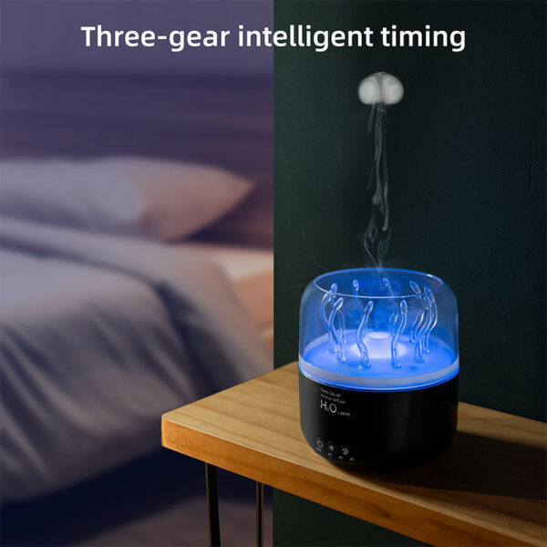 V77 creative anemone-shaped colorful light humidifier, new USB-powered household air humidifier, electric rotating jellyfish-shaped aromatherapy machine, essential oil indoor atomizer diffuser, plug-in, suitable for car use