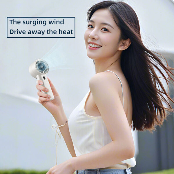 F1 Outdoor rechargeable, hands-free cooling fan with 6 blades; portable, handheld mini fan for summer cooling
