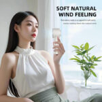 F2 Outdoor Summer Turbo Cooling Air Conditioner Mini Portable Rechargeable Hanging Cooling Fan 10000 rpm High Speed ​​Motor/Ice Compress/Digital Display/Stepless Air Adjustment