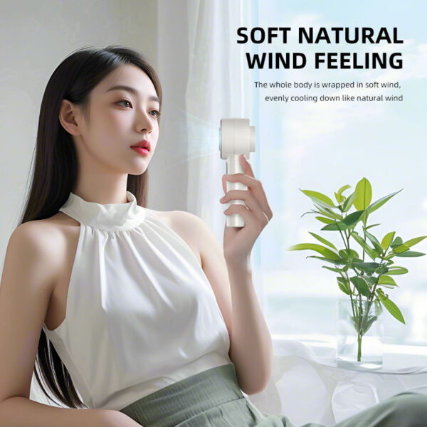 F2 Outdoor Summer Turbo Cooling Air Conditioner Mini Portable Rechargeable Hanging Cooling Fan 10000 rpm High Speed ​​Motor/Ice Compress/Digital Display/Stepless Air Adjustment