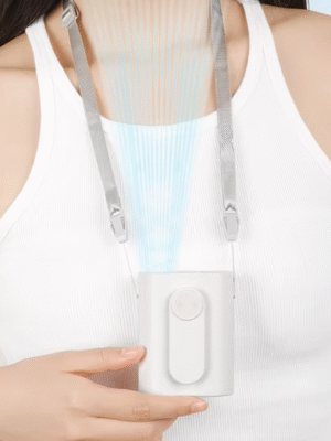 Y30 Portable mini USB fan with waist clip for outdoor activities; rechargeable, hands-free, and provides strong airflow for cooling
