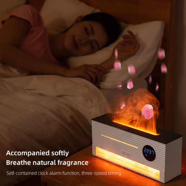 HY-282 Rock 3D Simulation Humidifier Salt Stone Flame Humidifier Aromatherapy Diffuser 250ml