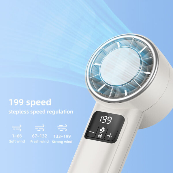 F2 Outdoor Summer Turbo Cooling Air Conditioner Mini Portable Rechargeable Hanging Cooling Fan 10000 rpm High Speed ​​Motor/Ice Compress/Digital Display/Stepless Air Adjustment