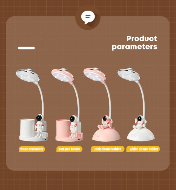 D6/D7 Modern design astronaut-inspired multi-functional office/study/bedroom lamp with touch control, USB charging port, and projector light