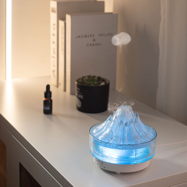V33C Volcano Shape Essential Oil Diffuser Round Aromatherapy Ultrasonic Volcano Humidifier 7 Color Changing LED Aroma Diffuser Humidifier