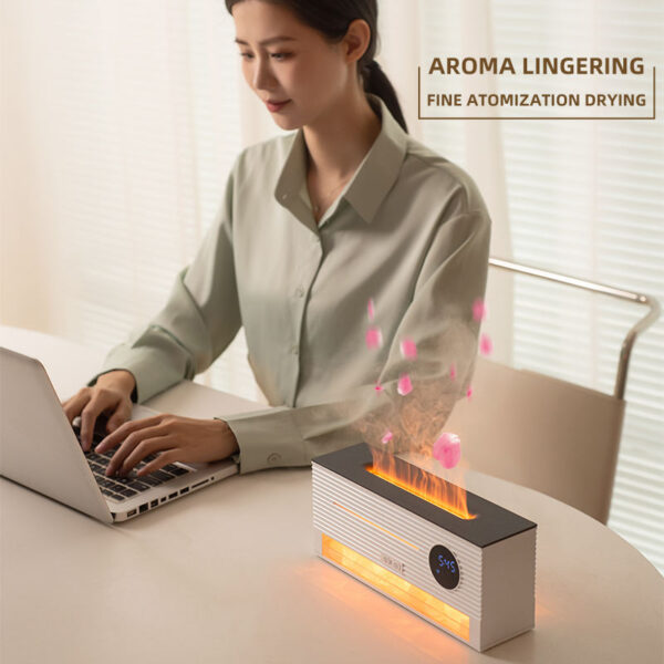 HY-282 Rock 3D Simulation Humidifier Salt Stone Flame Humidifier Aromatherapy Diffuser 250ml