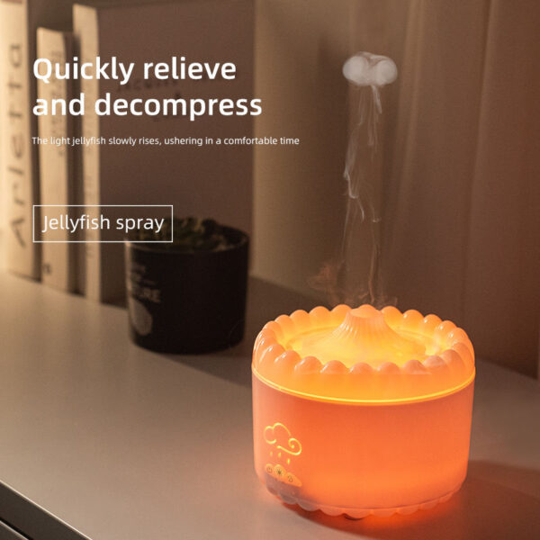 V76A 7-Color LED Jellyfish Humidifier Aroma Diffuser with Timer Auto-Off Ultra-Quiet Operation for Bedroom Office
