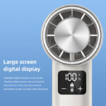 F2 Outdoor Summer Turbo Cooling Air Conditioner Mini Portable Rechargeable Hanging Cooling Fan 10000 rpm High Speed ​​Motor/Ice Compress/Digital Display/Stepless Air Adjustment