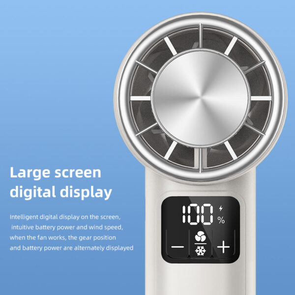F2 Outdoor Summer Turbo Cooling Air Conditioner Mini Portable Rechargeable Hanging Cooling Fan 10000 rpm High Speed ​​Motor/Ice Compress/Digital Display/Stepless Air Adjustment