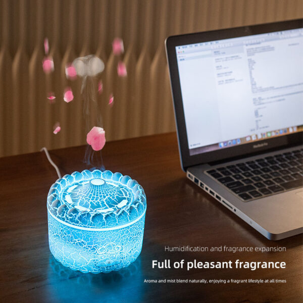 V76A 7-Color LED Jellyfish Humidifier Aroma Diffuser with Timer Auto-Off Ultra-Quiet Operation for Bedroom Office