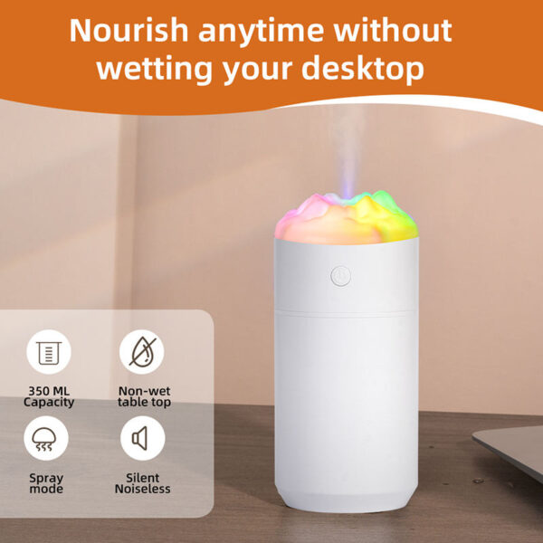 L23 Humidifier Snow Mountain Portable Humidifier Mist Electric Ultrasonic Humidifier Diffuser with Color Night Light