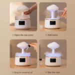 A01 High Quality Ultrasonic Air Aromatherapy Purifier Rain Cloud Humidifier Dripping Essential Oil Mushroom Aroma Diffuser