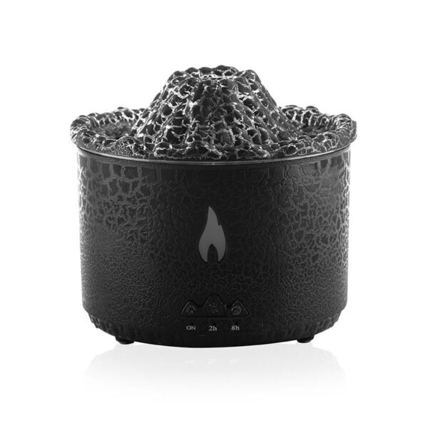 V19 Creative Volcano Shape Diffuser Humidifier Volcano Ultrasonic USB Flame Humidifier Essential Oil Fire Aroma Diffuser