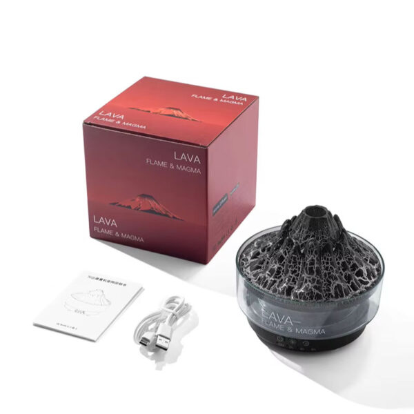 V33C Volcano Shape Essential Oil Diffuser Round Aromatherapy Ultrasonic Volcano Humidifier 7 Color Changing LED Aroma Diffuser Humidifier